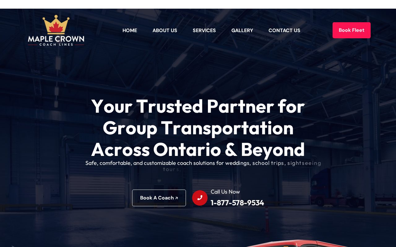 Maple Crown Coach Lines website screenshot
